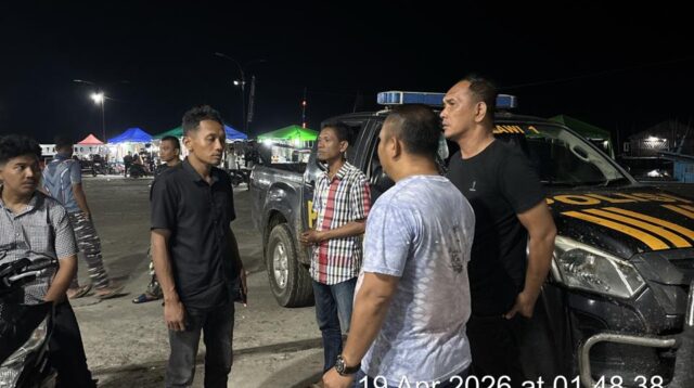 Patroli Dini Hari, Personel Polsek Talawi Jaga Kondusifitas Kamtibmas di Pelabuhan Ujung Bom