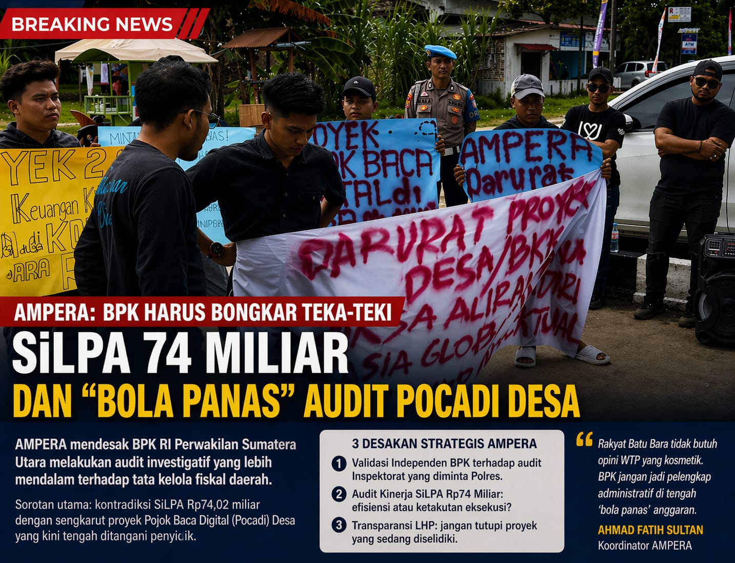 AMPERA Desak Audit Mendalam atas SiLPA Rp74 Miliar dan Proyek Pocadi Desa